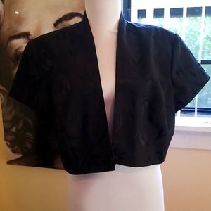 Black satin shrug
